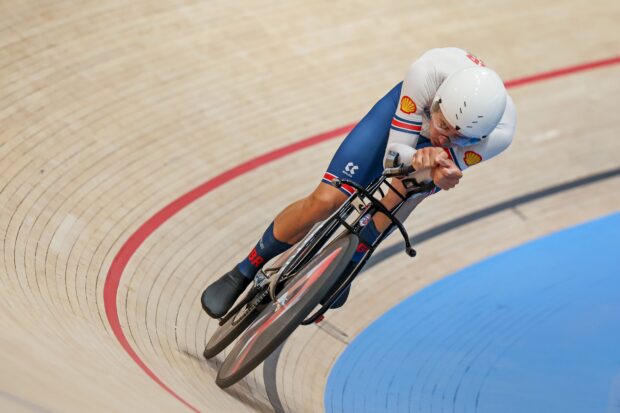 Charlie Tanfield riding for Great Britain