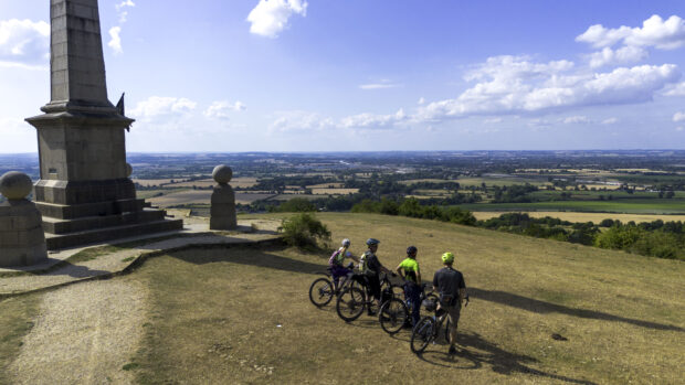 Riders atop Combe Hill Chilterns Royal Chilterns Way