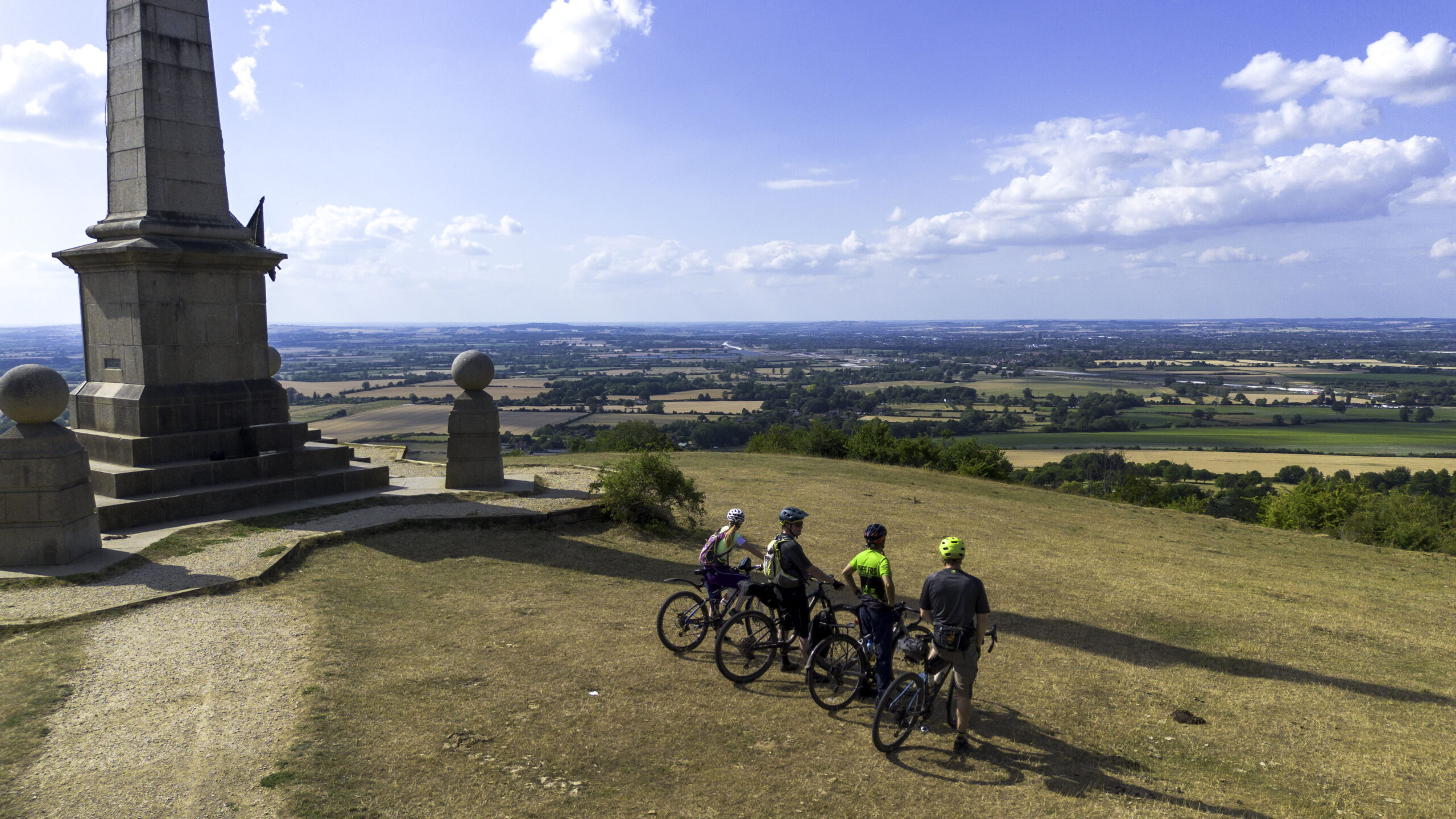 Riders atop Combe Hill Chilterns Royal Chilterns Way