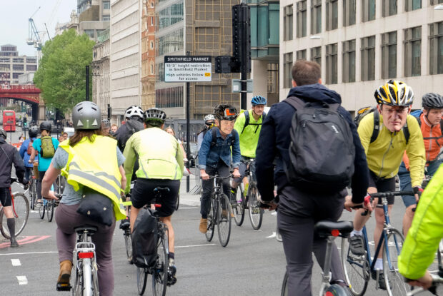 Dr Hutch chasing Jeremy Vine down a busy London street