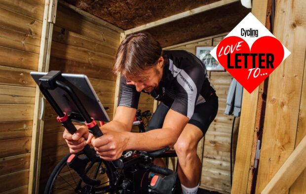 Steve Shrubsall on a turbo trainer