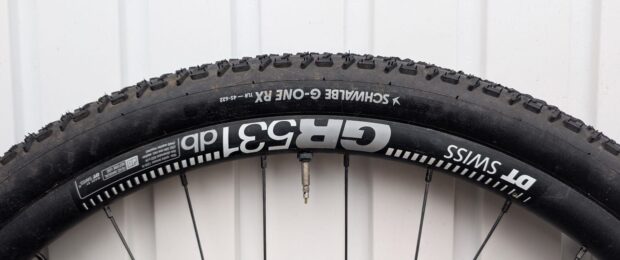Schwalbe G-One RX tyre mounted on DT Swiss GR531 rims