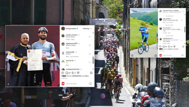 Giro d'Italia with screenshots overlayed