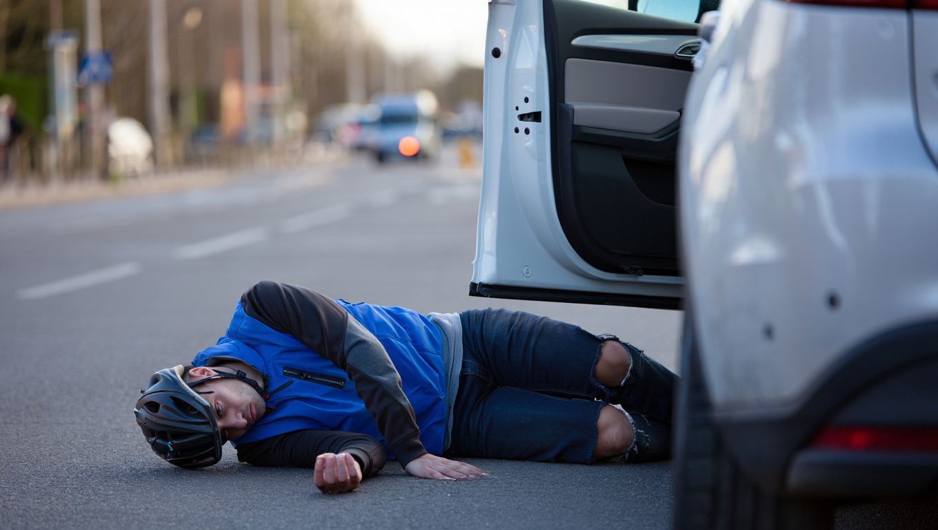 Un automobiliste ouvre sa portière sans regarder et envoie un cycliste à lʼhôpital à Nantes