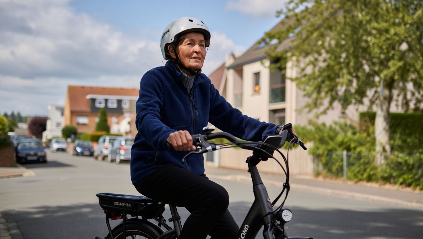 À 61 ans Sylvie a revendu sa voiture et fait désormais tous ses trajets sur un vélo électrique Decathlon