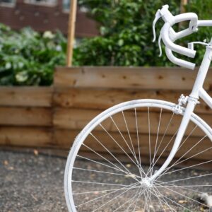 A ghost bike marks a spot where a cyclist was killed