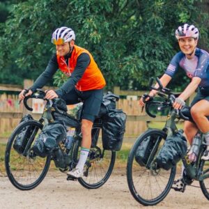 Amy and Kyle Hudson cycling