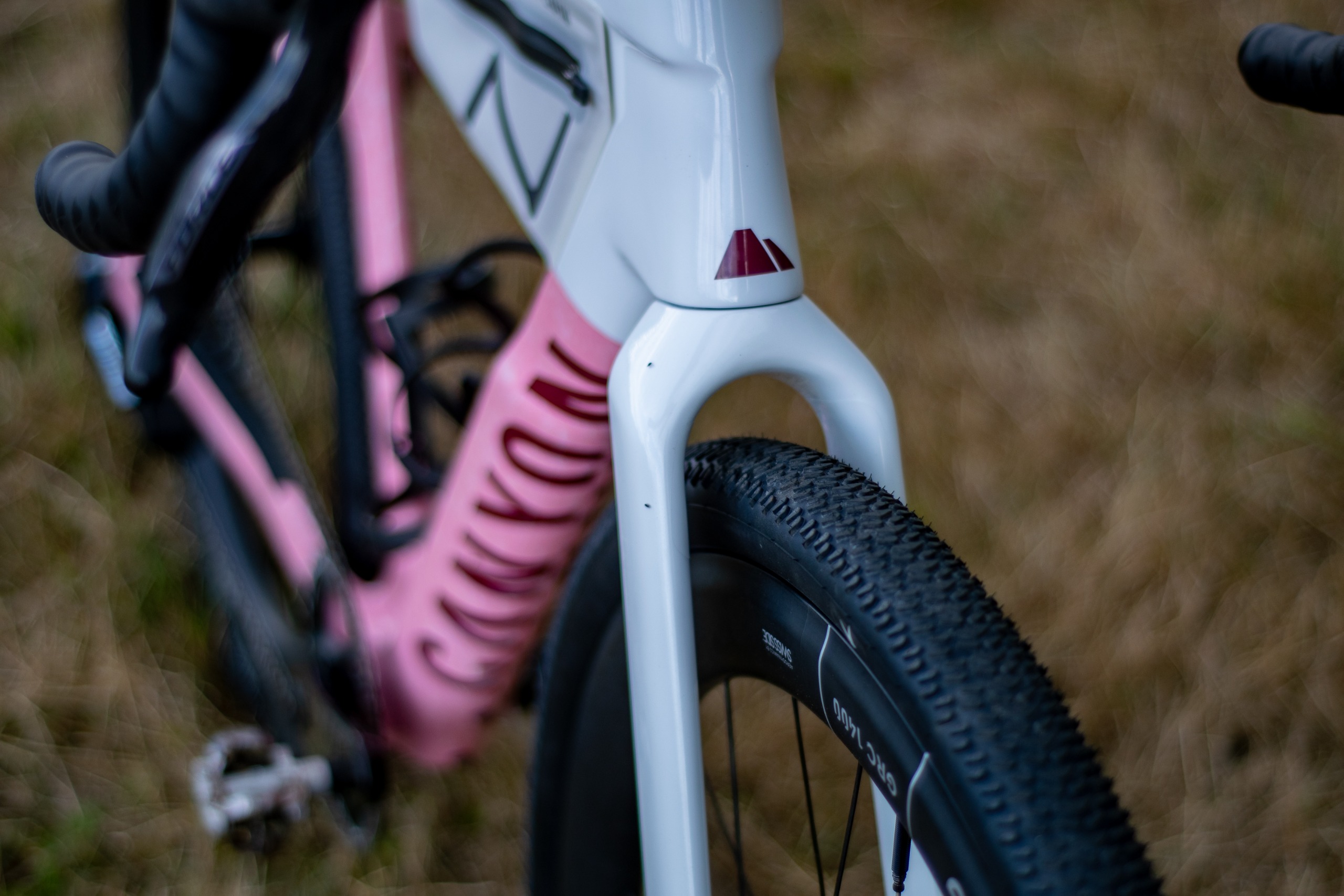 Un Canyon Grail CF SLX 8 dans le style 'strawberry shake' couleur